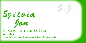 szilvia jon business card